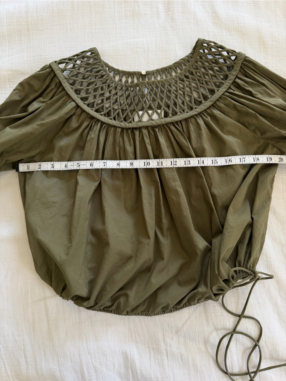 Merlette Set Bonnier Blouse and Lynnton Pleated Midi Skirt Olive Green Size 8/M - Picture 14 of 15